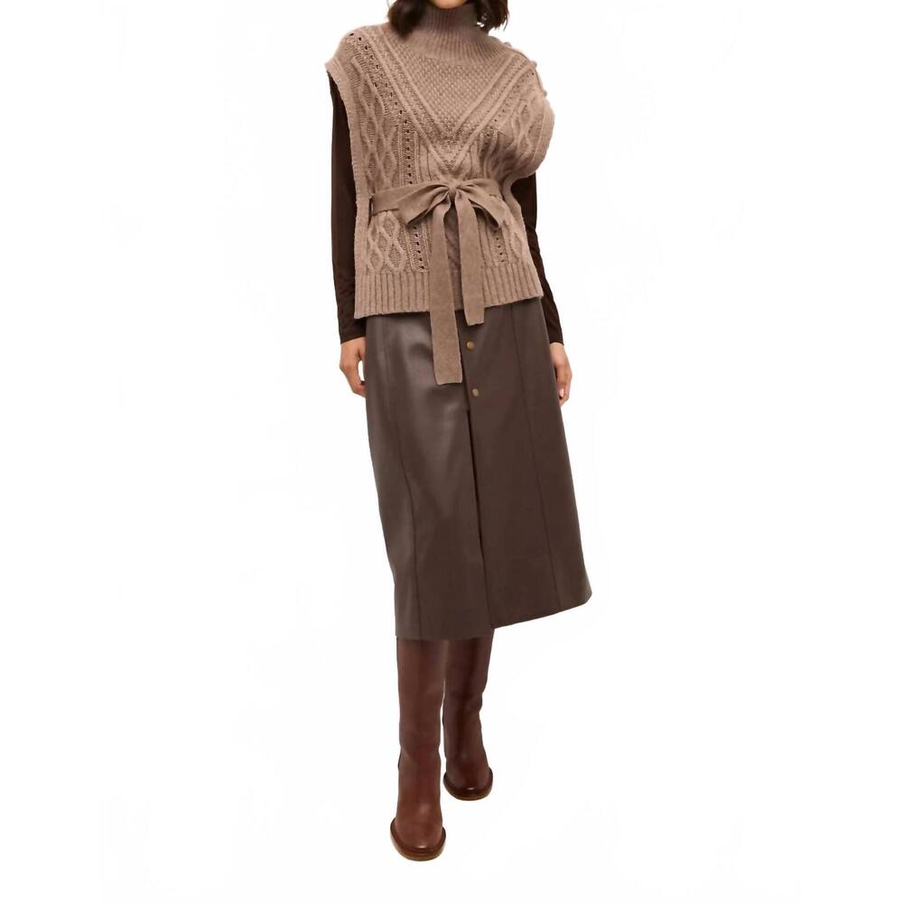 NEW MARIE OLIVER hampton popover sweater in mocha
